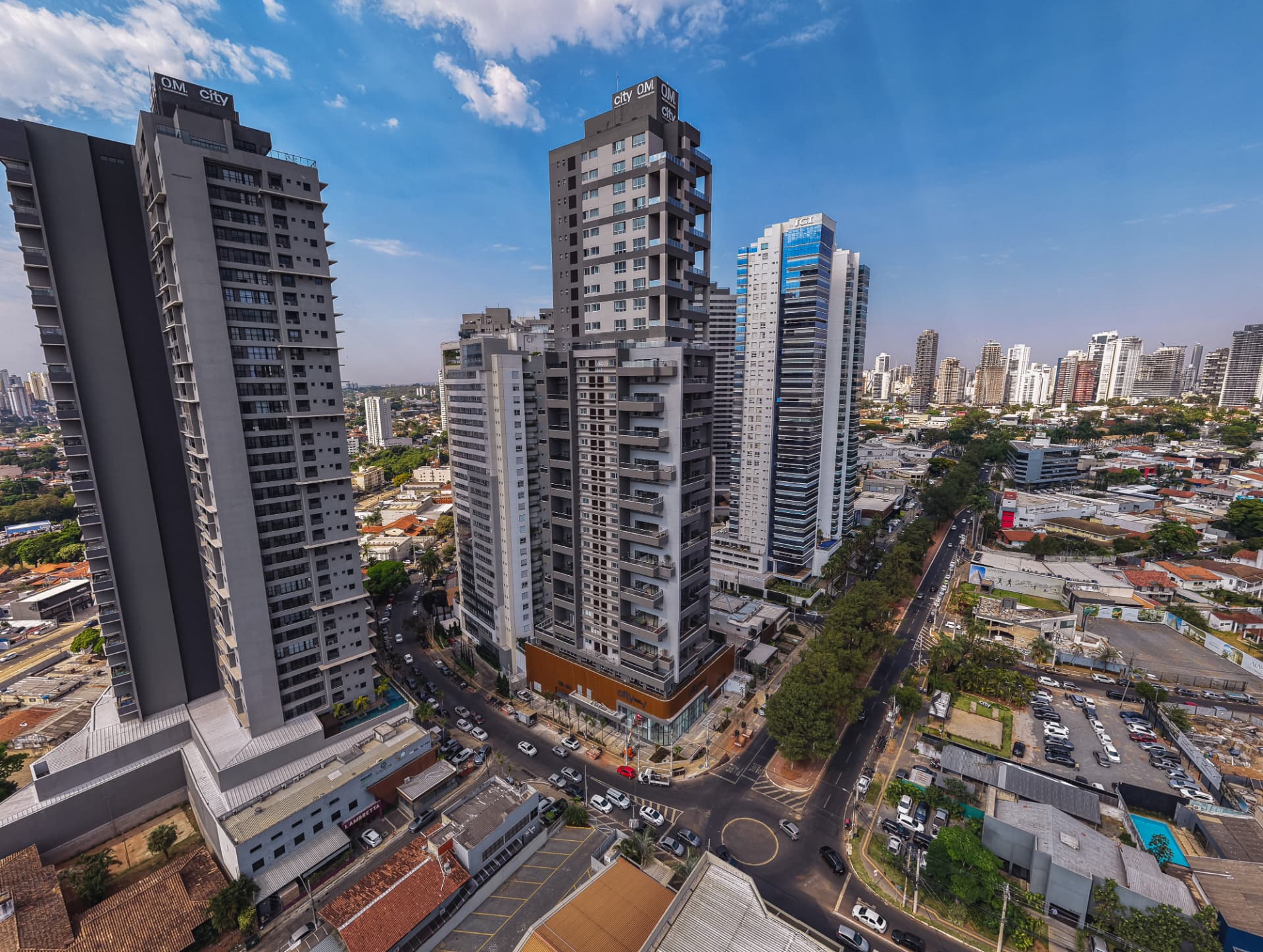 Vista aérea captada para produção audiovisual